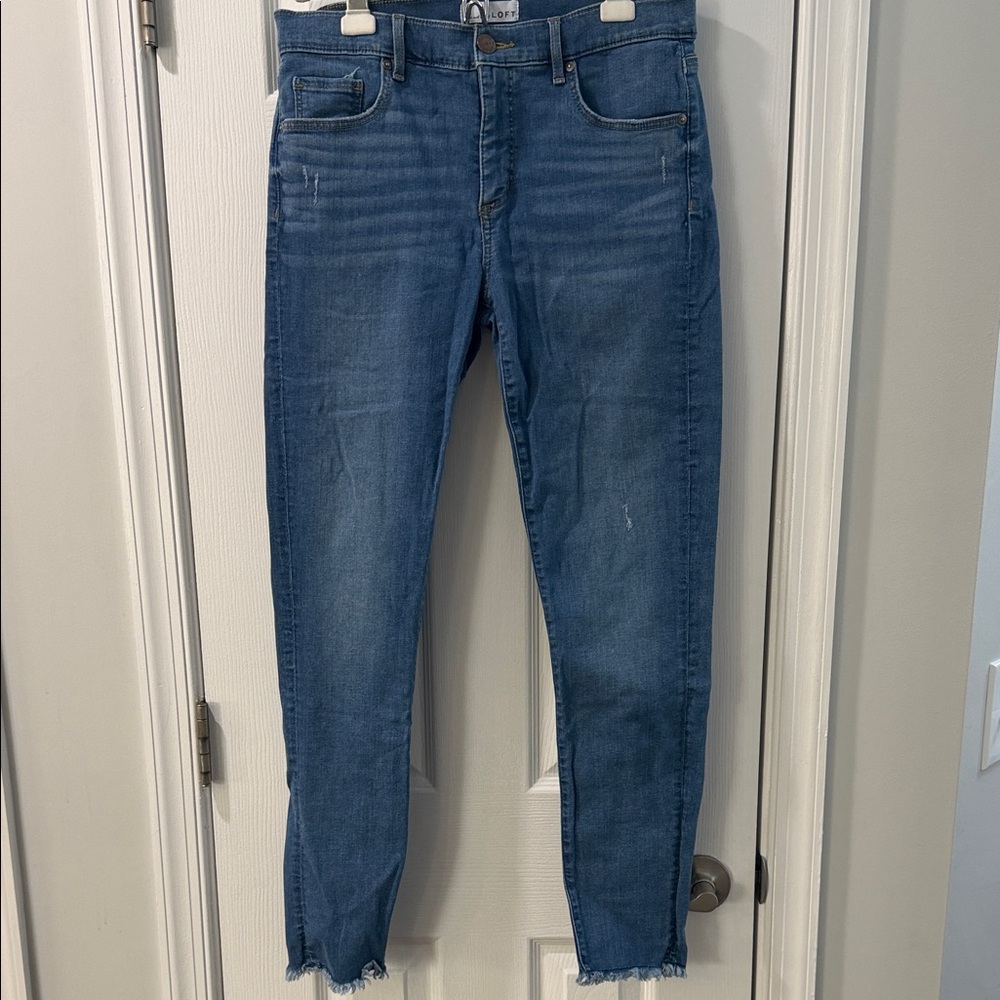 LOFT Modern Skinny Light Blue Denim Pants Size 8